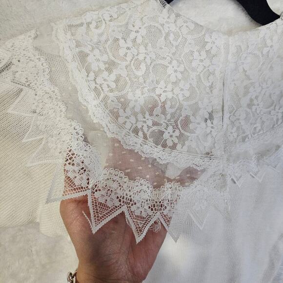 Gunne Sax SzM USA Made Lace n Knit Vintage top. Delicate. Designer. Romantic - Picture 6 of 16